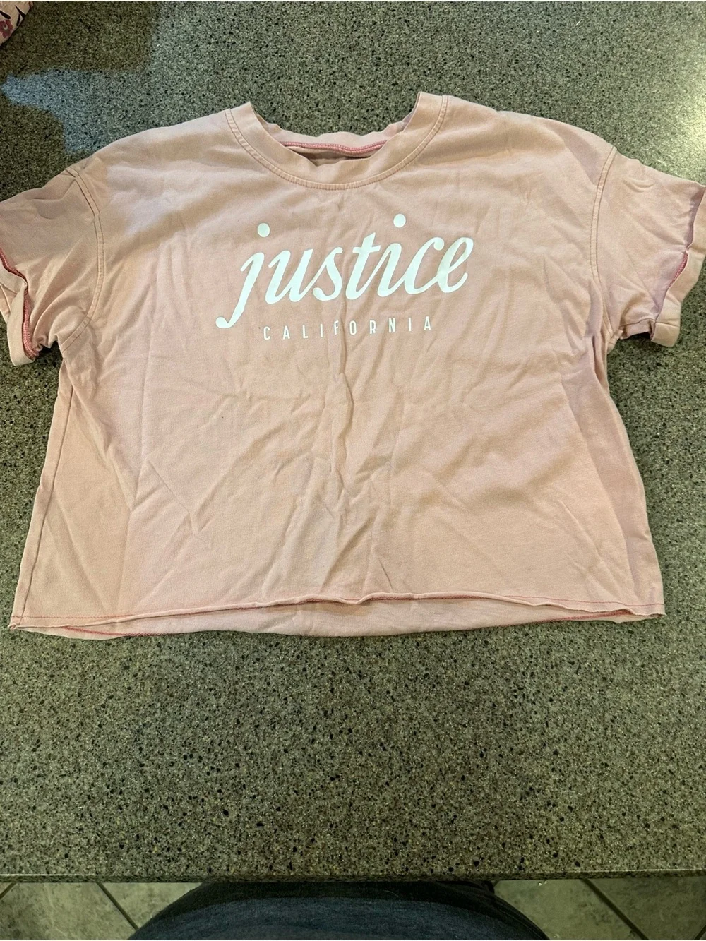 Justice California Pink Crop Tee